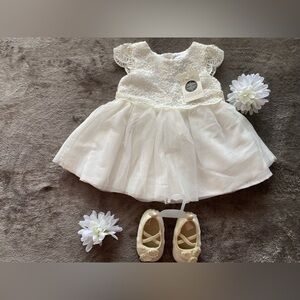 Baby Girl Formal Baptism/Wedding Outfit GeorgeLace Dress Vintage H&M Flats ASIS